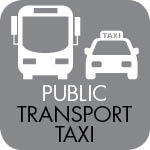 By public transport and taxi icon
